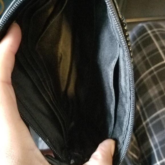 Vintage Coach Black Leather Wristlet - Zippered - Clutch Purse - Cursive Logo - Picture 6 of 7